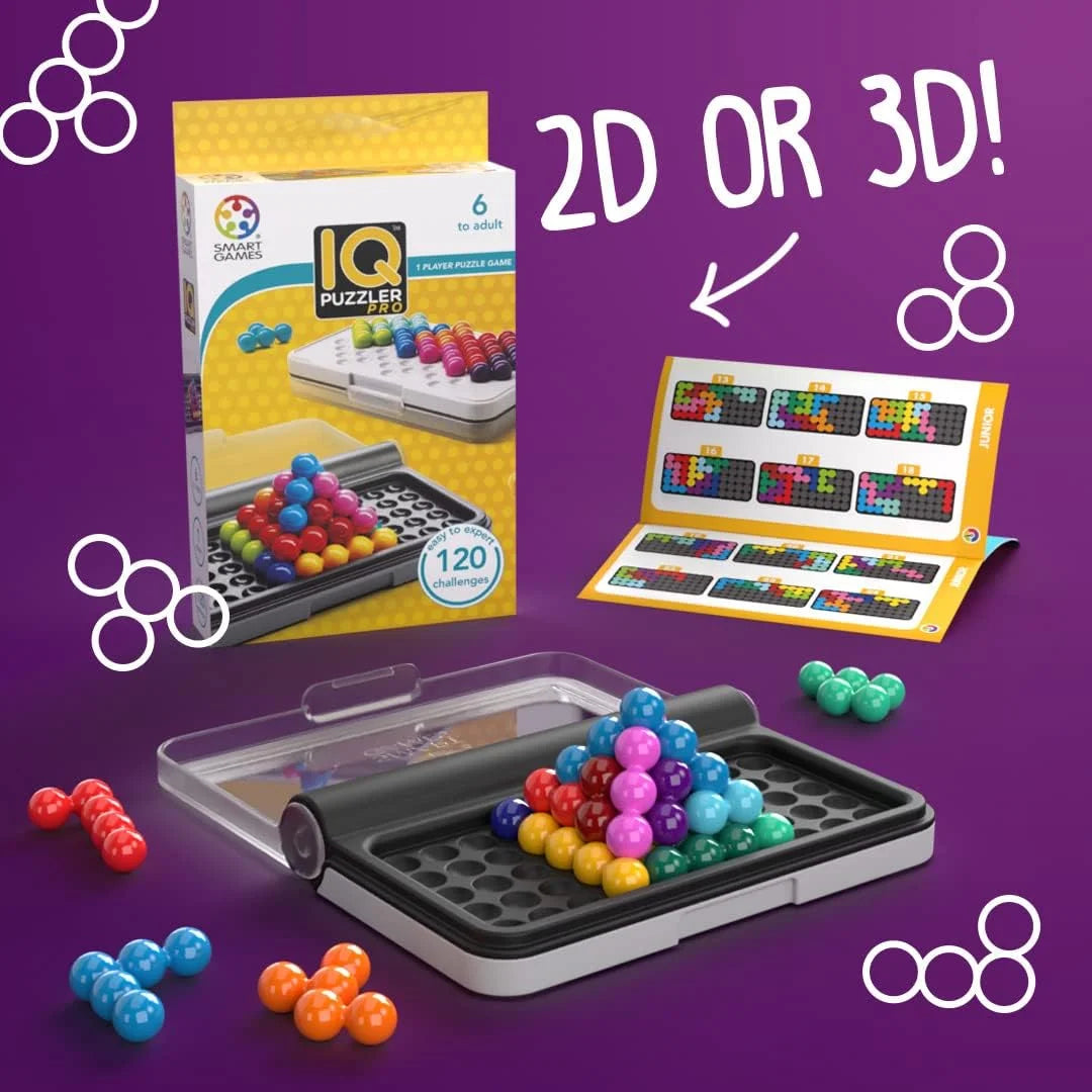 IQ Puzzler Pro Compact Board Game Puzzle 120 3D Challenges